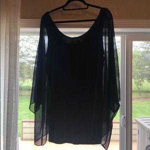 White House Black Market Kimono Sleeve Blouse Blue